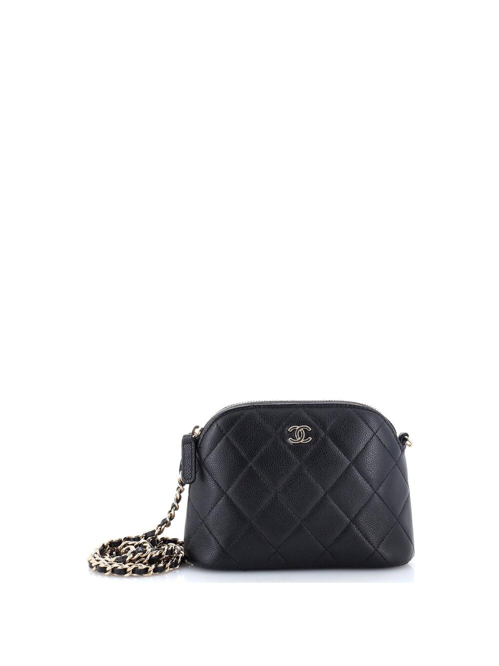 Chanel Cc Dome Zip Clutch With Chain #275641C43B